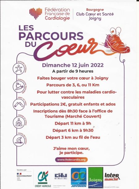 Parcours du Cœur du 12/06/2022. - Club Coeur et Santé Joigny